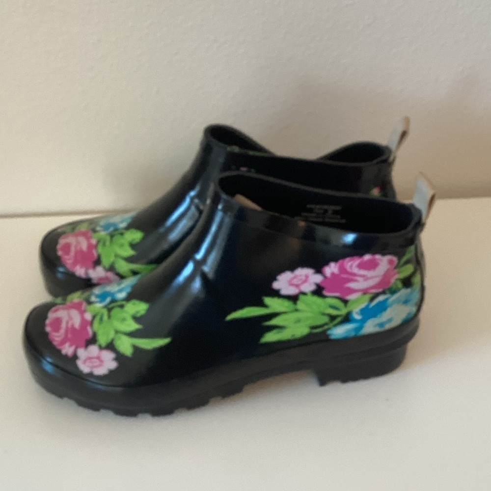 Journee Collection Floral Women's Ankle Rain Boots - Picture 2 of 7